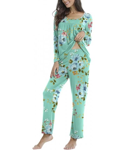 Women's Fall Pajama Sets, 2 Piece Lounge Sleepwear Ladies Pjs Sets with Pockets 09 Mint Green $16.32 Sleep & Lounge