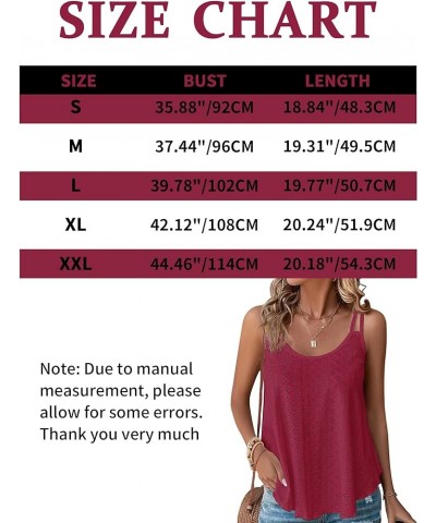 2 Pack Women's Tank Tops Eyelet Embroidery Sleeveless Spaghetti Strap Tops Scoop Neck Loose Fit Casual Flowy Cami Pink&grey $...