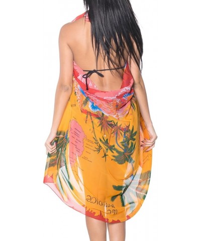 Women's Swimwear Summer Beach Dress Bikini Vacation Swimsuit Swim Cover Up Long Pareos Bathing Suit Sarong for Women Orange_e...