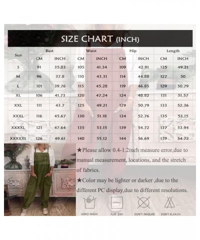 Plus Size Adjustable Bib Overalls for Women Loose Fit Wide Leg One Piece Jumpsuit Harem Long Pant Playsuit with Pocket A15-pi...