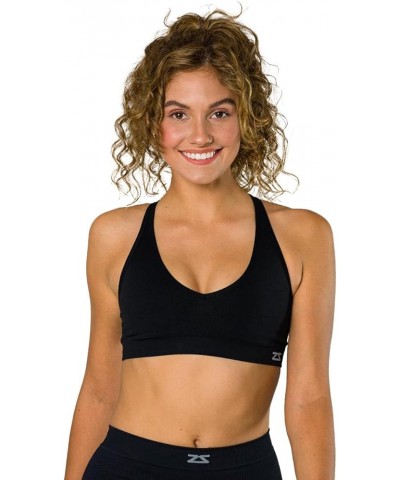 Racey Running Sports Bra - Women Workout, Gym Low Impact Support Racerback Top Black $21.56 Lingerie