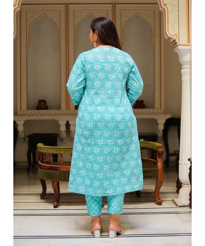 Women's Cotton Floral Printed Kurti with Pant and Dupatta for Mother's Day - Sky Blue Sky Blue. $25.49 Tops