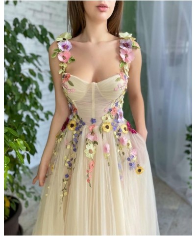 Women's 3D Flower Applique Prom Dresses Homecoming Dress with Embroidered Tulle Formal Party Gowns B Lavender $44.54 Dresses