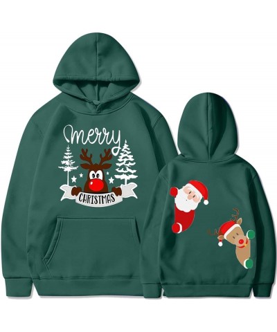 Women's Merry Christmas Hooded Sweatshirts Cute Christmas Graphic Pullover Long Sleeve Fashion Hoodies With Pocket 018 Green ...