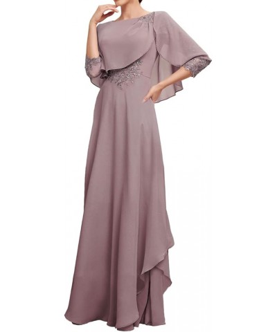 Mother of The Bride Dresses for Wedding Formal Evening Gowns Chiffon Ruffles Mother of Groom Dresses with Sleeves Grey $33.12...