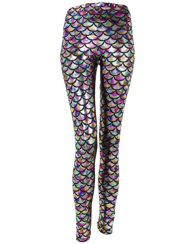 Women High Waisted Tight Mermaid Fish Scale Printed Leggings Stretch Tight Stretchy Leggings Pants Custome Party Colorful $9....