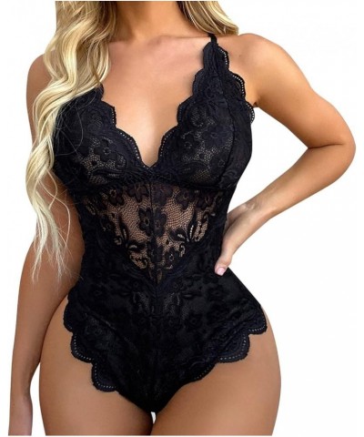 Lingerie for Women Sexy Naughty Sexy Lingerie Lace Bodysuit Bridal Naugthy Teddy Lingerie Tops Outfits Sleepwear Black $3.91 ...