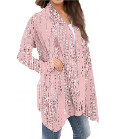 Womens Cardigans Spring,2024 Trendy Cardigan Women's Fashion Loose Casual Long Sleeve Printed Mid-Length Cardigan Jacket 4-pi...