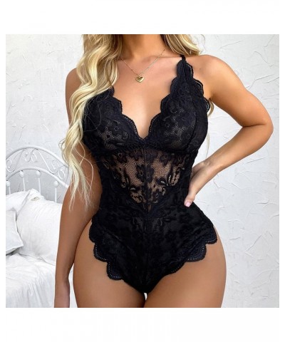 Lingerie for Women Sexy Naughty Sexy Lingerie Lace Bodysuit Bridal Naugthy Teddy Lingerie Tops Outfits Sleepwear Black $3.91 ...