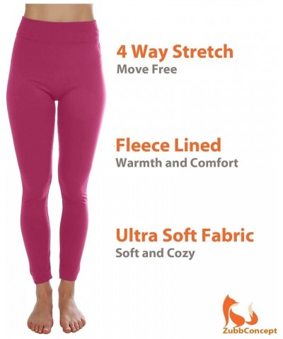 Fleece Legging for Women Winter Brushed Full Length Leggings Tights Pants S-L Pink $9.66 Leggings