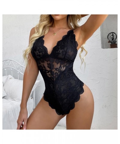 Lingerie for Women Sexy Naughty Sexy Lingerie Lace Bodysuit Bridal Naugthy Teddy Lingerie Tops Outfits Sleepwear Black $3.91 ...