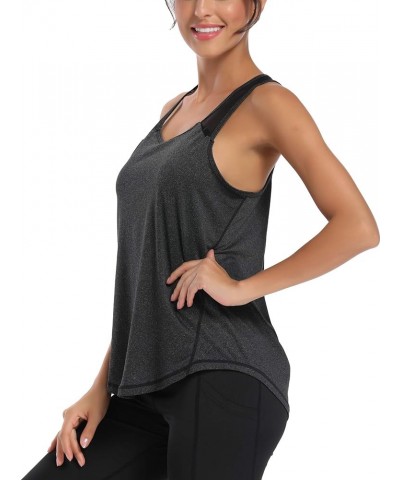 Womens Workout Tops for Women Racerback Tank Tops Mesh Yoga Shirts Athletic Running Tank Tops Sleeveless Gym Clothes Black $1...