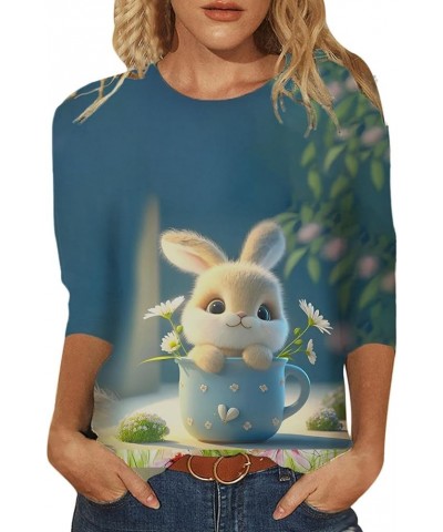 Shirts for Women Workout Cute Easter Day Gnome T Shirt Women Ladies Easter Day Top Shirt Casual Floral Rabbit Print Shirt A-1...