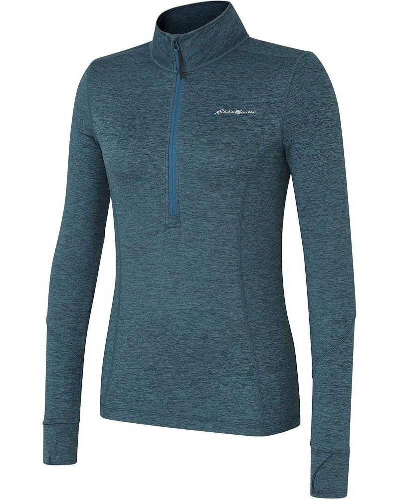 Women's Standard Brushed Half-Zip Jacket Sweater Baselayer Dark Teal Heather $25.49 Jackets