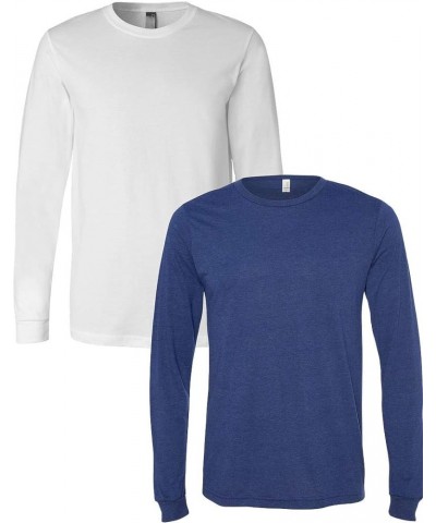 Canvas Men's 4.2 oz. Filmore Long-Sleeve T-Shirt 3501 White-navy Triblend $10.79 T-Shirts