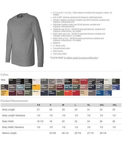 Canvas Men's 4.2 oz. Filmore Long-Sleeve T-Shirt 3501 White-navy Triblend $10.79 T-Shirts