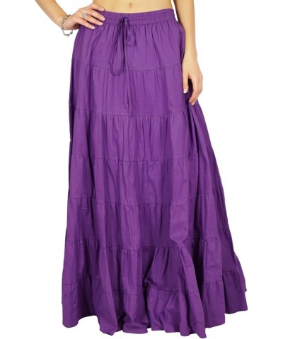 Skirt Long Maxi Skirt Beach Wear Cotton Summer Wear Clothing Purple $15.00 Skirts