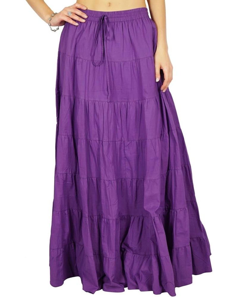 Skirt Long Maxi Skirt Beach Wear Cotton Summer Wear Clothing Purple $15.00 Skirts