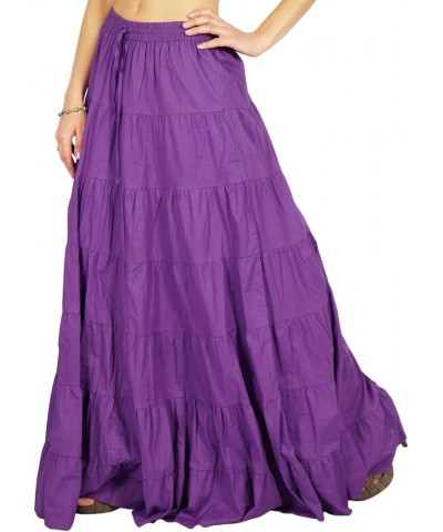 Skirt Long Maxi Skirt Beach Wear Cotton Summer Wear Clothing Purple $15.00 Skirts