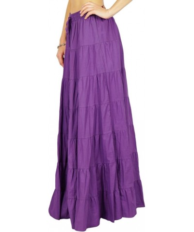 Skirt Long Maxi Skirt Beach Wear Cotton Summer Wear Clothing Purple $15.00 Skirts