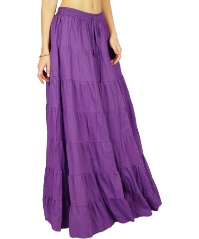 Skirt Long Maxi Skirt Beach Wear Cotton Summer Wear Clothing Purple $15.00 Skirts