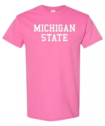 NCAA Michigan State Spartans Basic Block, Team Color T Shirt Michigan State Spartans Pink $14.57 T-Shirts