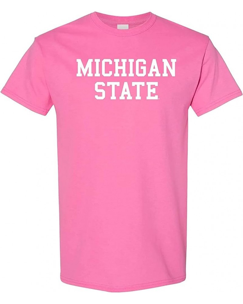 NCAA Michigan State Spartans Basic Block, Team Color T Shirt Michigan State Spartans Pink $14.57 T-Shirts