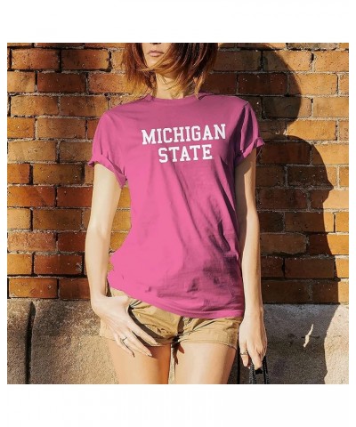 NCAA Michigan State Spartans Basic Block, Team Color T Shirt Michigan State Spartans Pink $14.57 T-Shirts