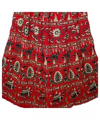 Indian Print Long Soft Skirt Size S M L Free Maxi USA Broomstick Women Ethnic Hippie Red $18.69 Skirts