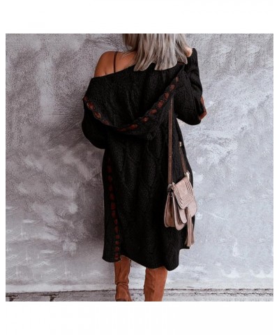 QerMiosap Long Cardigans for Women, Duster Cardigans for Women Knitted Hooded Cardigan Warm Casual Sweaters Black $21.50 Swea...