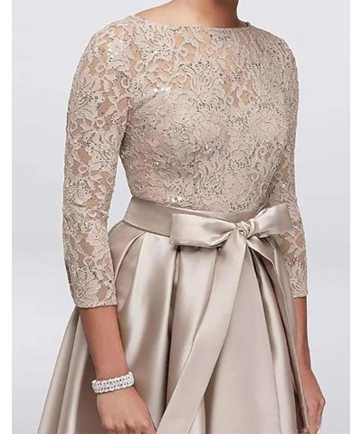 A-Line Elegant Mother of The Bride Dress Fall Wedding Guest Plus Size with Sash/Ribbon Appliques 2023 JH048 Gold $49.91 Dresses