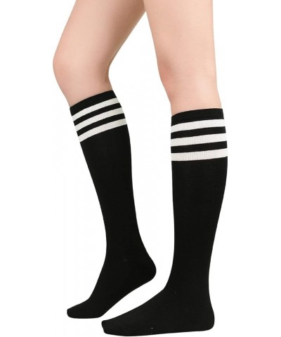 Women's Tall Knee High Socks Extra Long Athletic Socks Outdoor Long Socks Stripes Casual Tube Socks Knee Socks Black White $6...