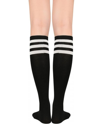 Women's Tall Knee High Socks Extra Long Athletic Socks Outdoor Long Socks Stripes Casual Tube Socks Knee Socks Black White $6...