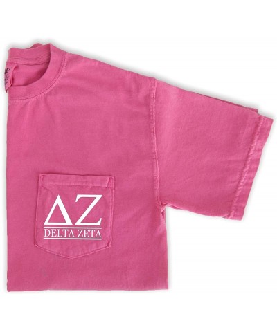 Kappa Kappa Gamma Script Letters T-Shirt Sorority Comfort Colors Pocket Tee Pink $17.48 T-Shirts