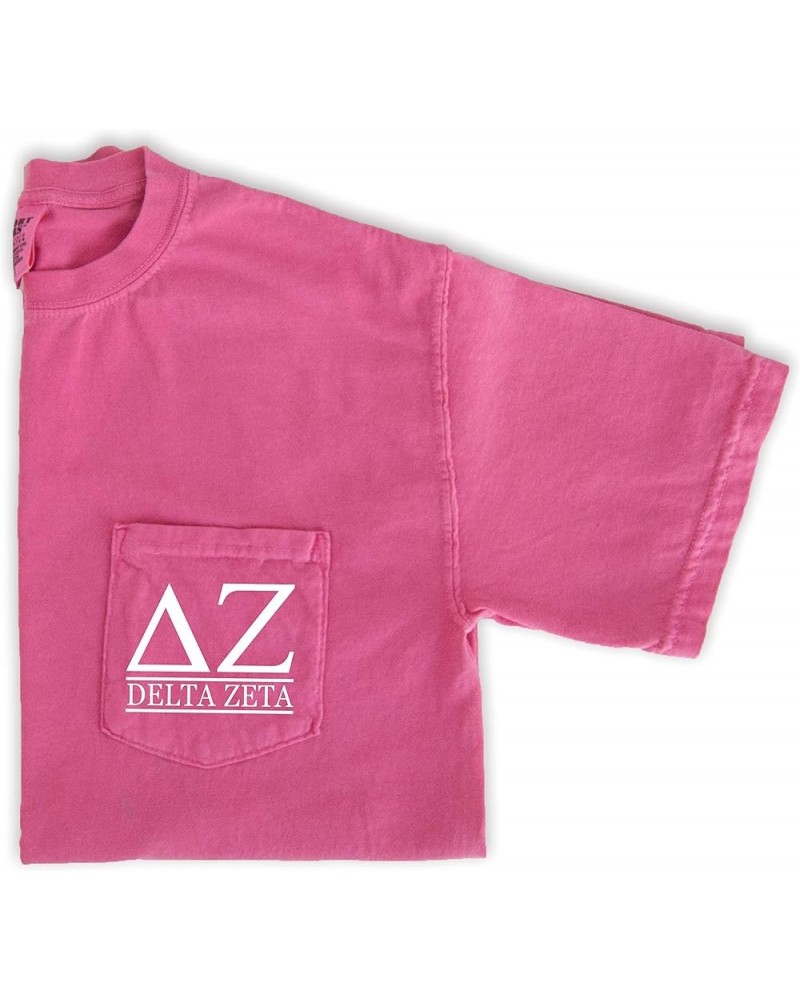 Kappa Kappa Gamma Script Letters T-Shirt Sorority Comfort Colors Pocket Tee Pink $17.48 T-Shirts