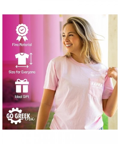 Kappa Kappa Gamma Script Letters T-Shirt Sorority Comfort Colors Pocket Tee Pink $17.48 T-Shirts