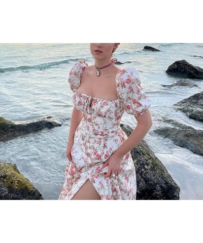 Women Y2k Square Neck Lace Trim Long Dress Low Cut Sleeveless Bustier Midi Dress Going Out Spaghetti Strap Sundress S-pink $1...