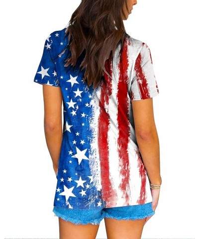 Womens Mardi Gras Shirt V-Neck Short Sleeve Summer Tops Patriotic Flag $16.52 T-Shirts