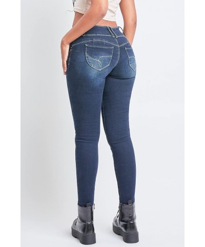 Women's Junior Mid-Rise Wannabettabutt 3-Button Recycled Fibers Skinny Jeans D08 $19.81 Jeans