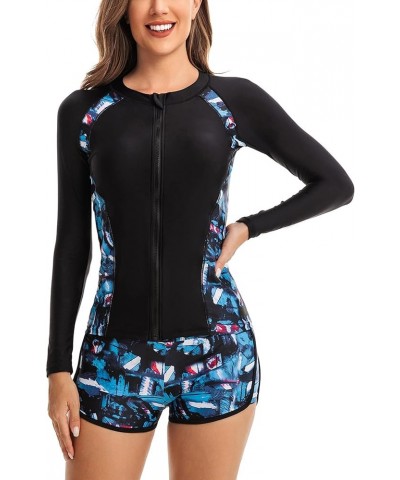 Women's Two Piece Rash Guard UPF 50+ UV Sun Protection Swimsuit Floral Printed Surfing Bathing Suit S-XXL Color3 $25.79 Sets