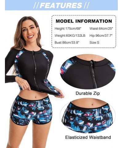 Women's Two Piece Rash Guard UPF 50+ UV Sun Protection Swimsuit Floral Printed Surfing Bathing Suit S-XXL Color3 $25.79 Sets