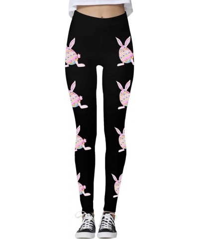 Easter Day Tummy Control Leggings for Women Casual Rabbit Colorful Eggs Print Workout Leggings Trendy Yoga Pants G01-pink $8....