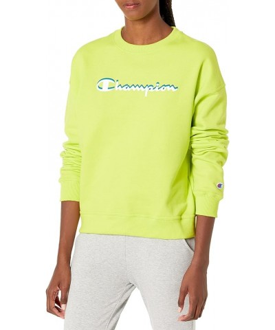 Women's Powerblend Relaxed Crew (Retired Colors) (Plus Size Available) Standard Sweet Green Double Script $16.91 Activewear