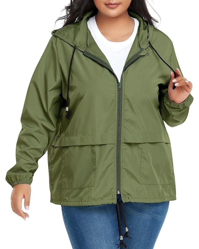 Lightweight Rain Jacket Women Raincoat for Women Packable Rain Coat Windbreaker Rain Jackets Waterproof with Hood Plus Solid ...