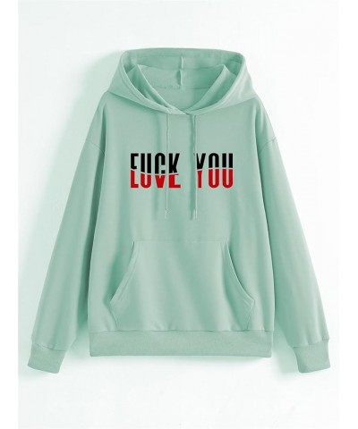 Women's Casual Hoodies Fuck Or Love You Funny Letter Print Graphic Shirts Trendy Drawstring Sweatshirt With Pocket Z03-light ...