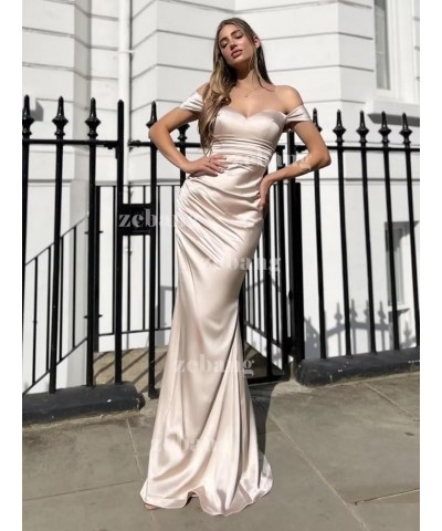 Women's Formal Dresses Off Shoulder Long Mermaid Prom Dress V-Neck Strapless Satin Gowns and Evening Dresses Emerald Green $2...