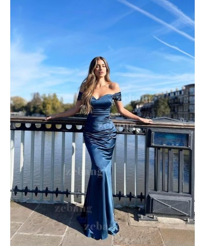 Women's Formal Dresses Off Shoulder Long Mermaid Prom Dress V-Neck Strapless Satin Gowns and Evening Dresses Emerald Green $2...