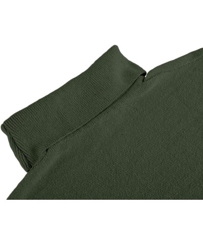 Women's Turtleneck Oversized Long Batwing Sleeve Pullover Sweater Spilt Hem Knit Sweater Army Green $17.91 Sweaters