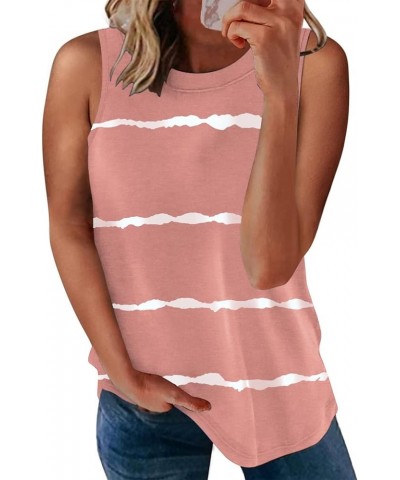 Womens Summer Sleeveless Tank Tops Casual Loose Fit T Shirts A_pink $15.92 Tanks