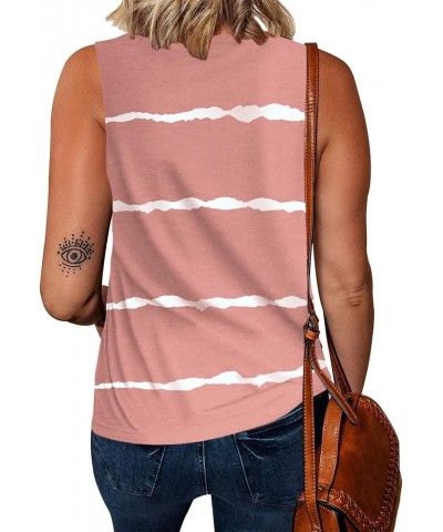 Womens Summer Sleeveless Tank Tops Casual Loose Fit T Shirts A_pink $15.92 Tanks